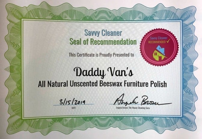 Daddy Van's Furniture Polish, Angela Brown's Top 10 Furniture Polish, Savvy Cleaner Recommended