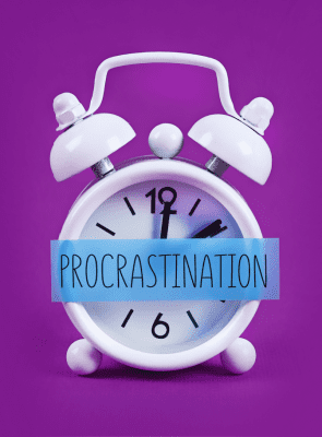 End Cleaning Procrastination, Alarm Clock With Procrastination Label