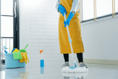 Move Out Clean, Person Mopping Floor