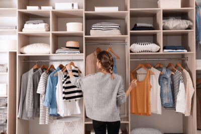 Move Out Clean, Woman Organizing Closet