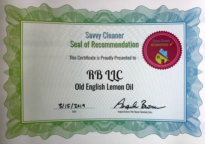 Old English Lemon Oil, Angela Brown's Top 10 Furniture Polish, Savvy Cleaner Recommended