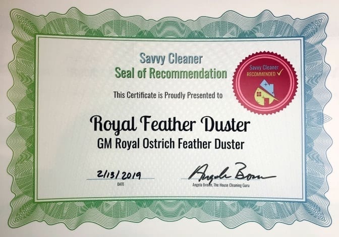 Royal Feather Duster, GM Royal Ostrich Feather Duster, Savvy Cleaner Recommended