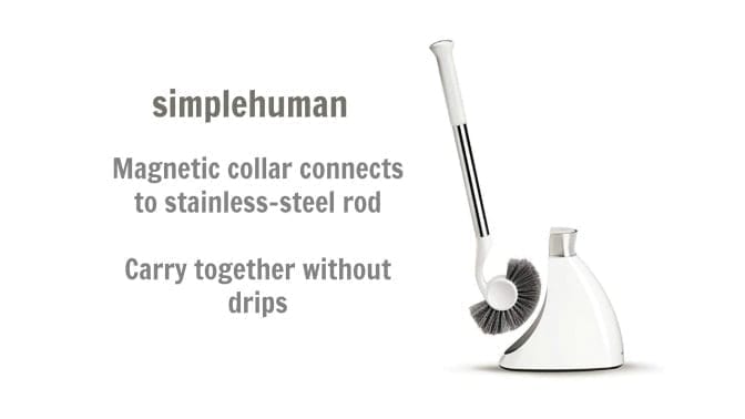 SimpleHuman Toilet Brush and Caddy, Magnetic Collar, Angela Brown's Top 10 Toilet Brushes