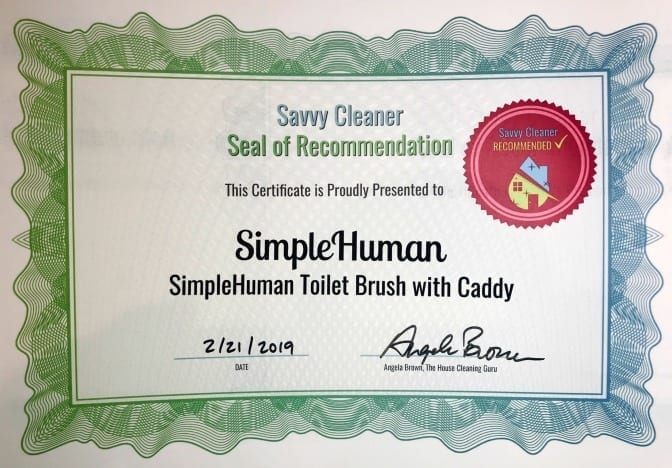 SimpleHuman Toilet Brush with Caddy, Savvy Cleaner Recommended