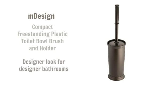 mDesign Freestanding Plastic Toilet Bowl Brush & Holder, Angela Brown's Top 10 Toilet Brushes